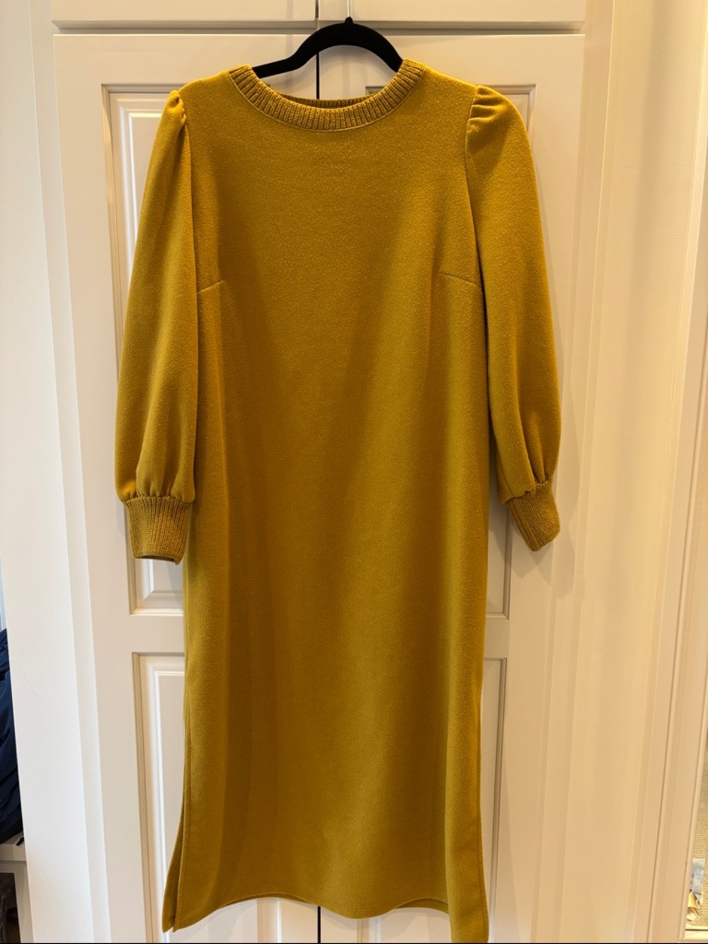 Who What Wear Mustard Yellow Long Sleeve Knit Dress